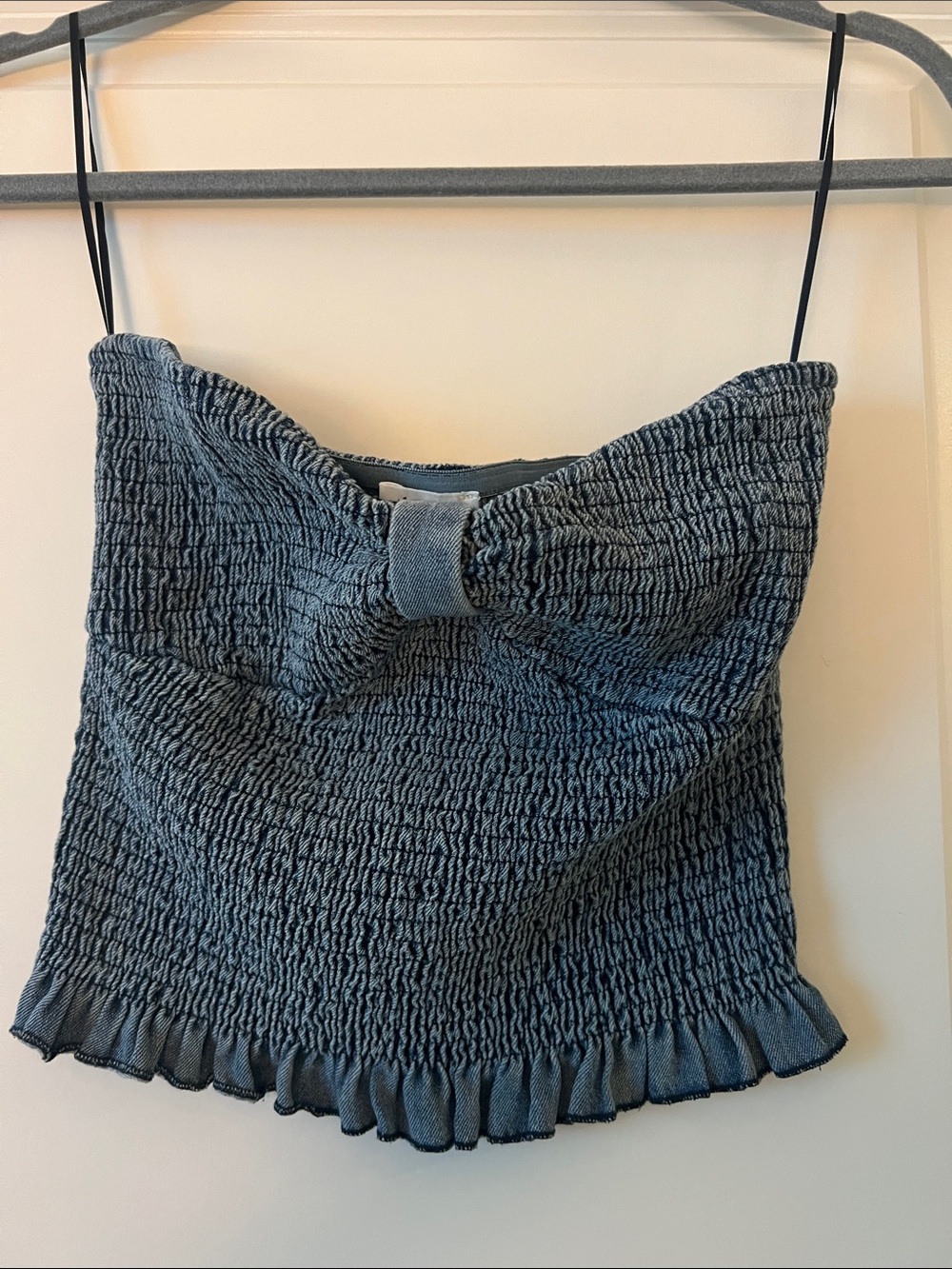 Heartloom Slate Blue Smocked Bow Cami Top